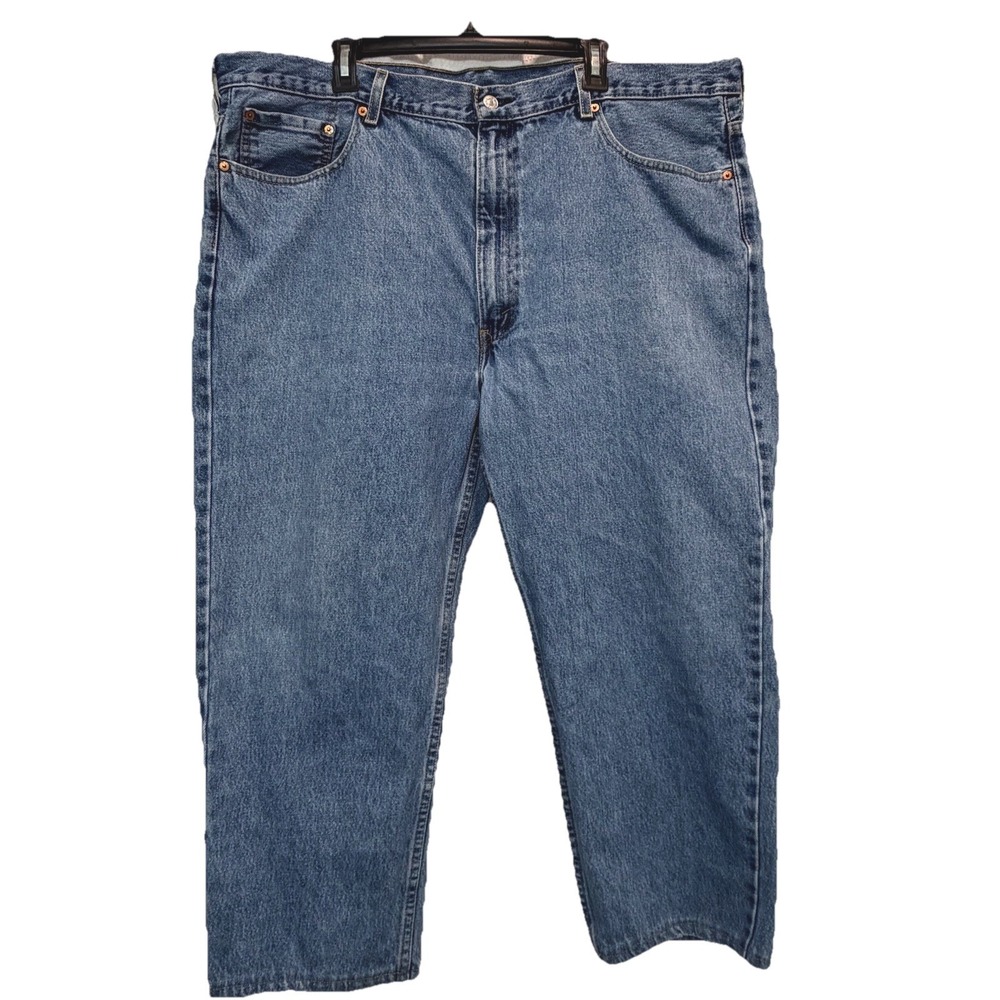 Levi's 550 Relaxed Fit Jeans Mens 44x26‎ (Tag 44x30) Medium Wash Red Tab Hemmed